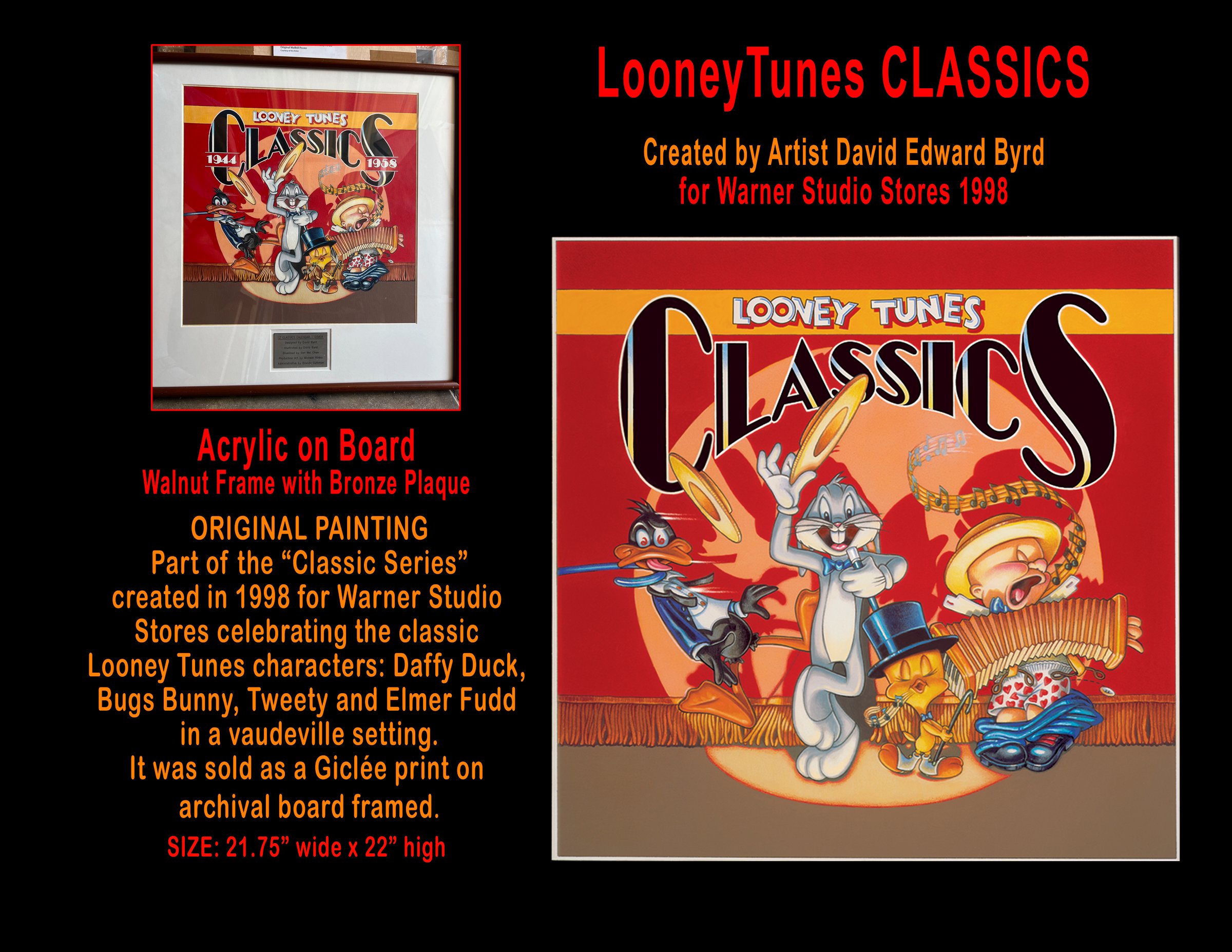 "LooneyTunes CLASSICS" Original Acrylic Painting but David Edward Byrd 1998