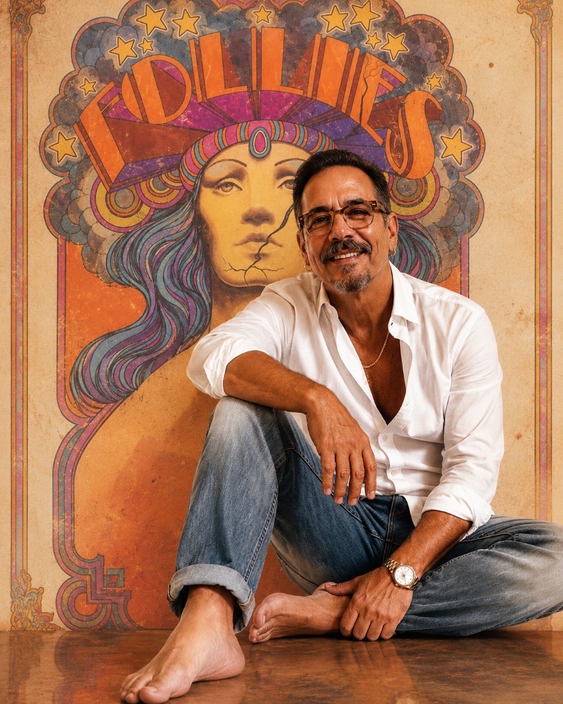 Jolino Beserra with the Follies poster