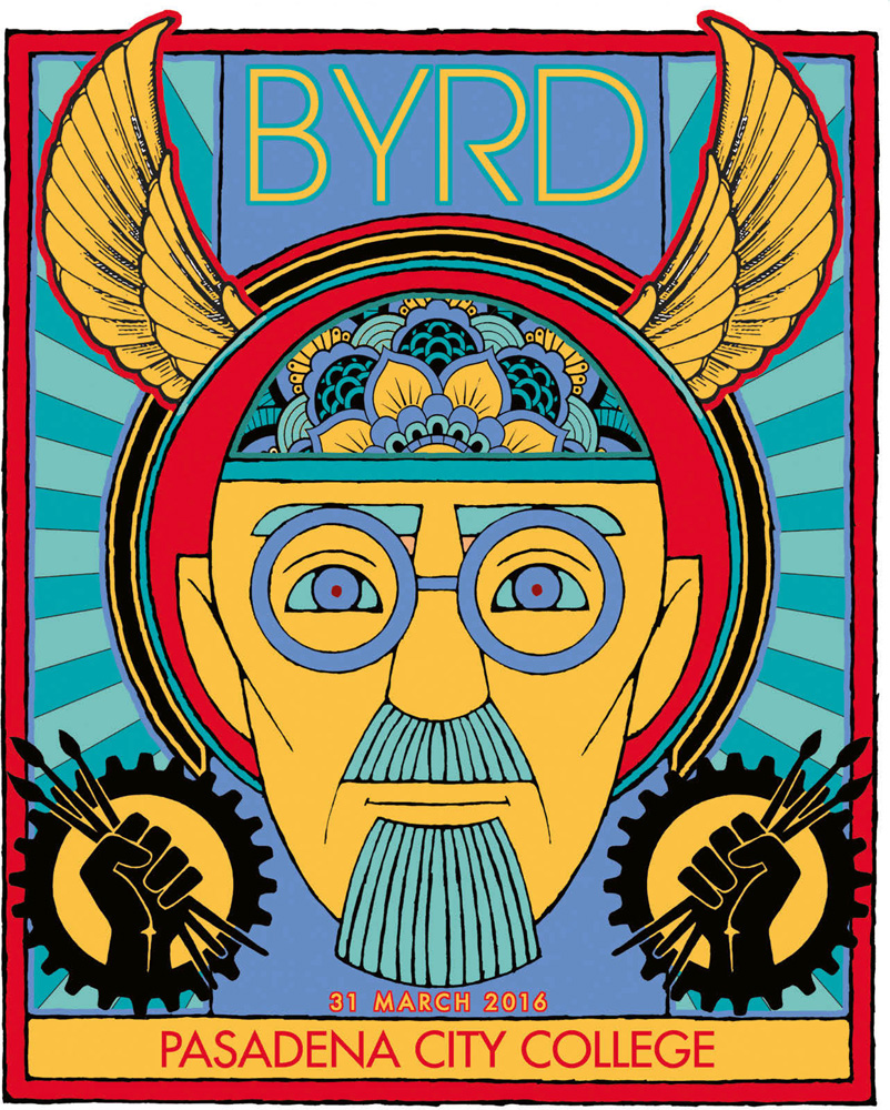 Poster art lecture illustration, Pasadena City College 2016